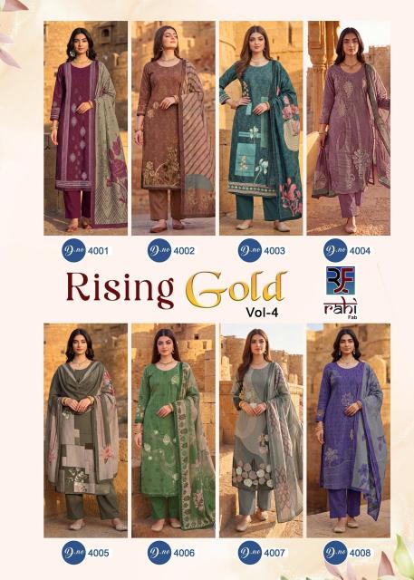 Rahi fab rising gold vol 4 dress materials wholesale